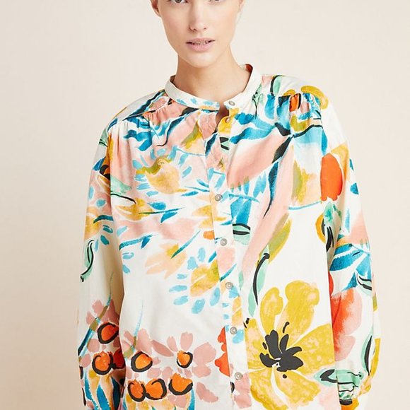 Anthropologie Poplin Blouse Sz S (NWT) - Picture 3 of 9